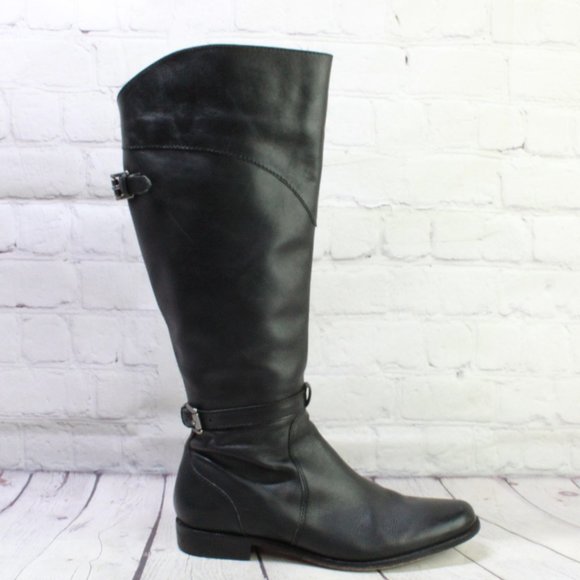 L.L. Bean Shoes - LL Bean Black Leather Side Zipper Knee High Riding Boots Size 9 Medium